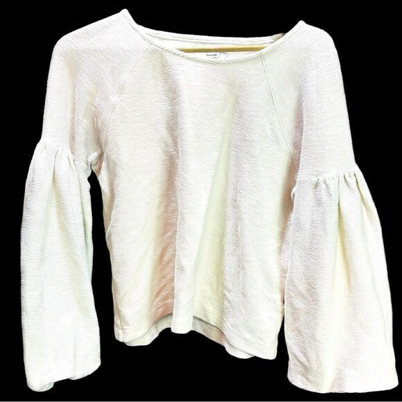 MADEWELL TEXTURE & THREAD Cream Ribbed Be Sleeve Sweater Size XL - Picture 1 of 1